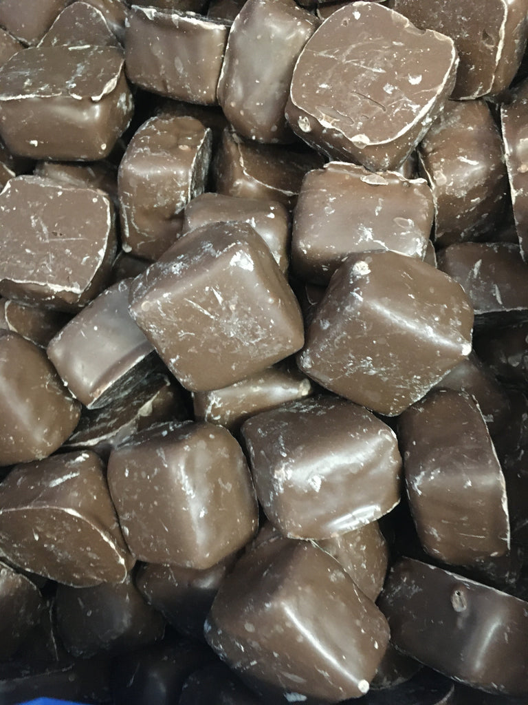 Coconut Ice coated in chocolate