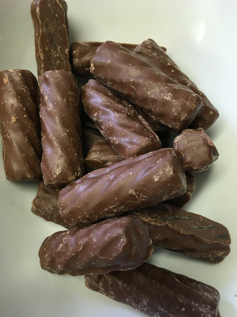 Chocolate (Milk) coated licorice logs